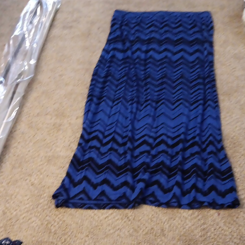 Blue Chevron Maxi Skirt